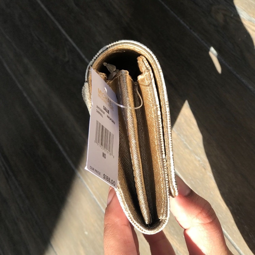 LAST ONE! Michael Kors Callie Vanilla Gold Wallet - Picture 4 of 4